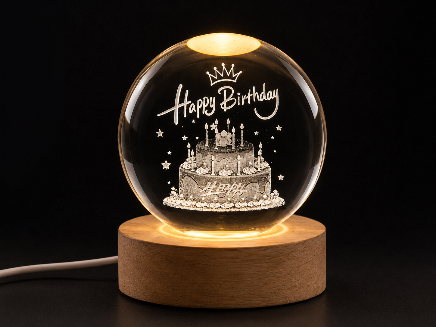 Happy Birthday crystal globe